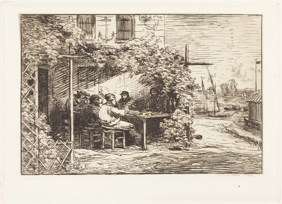 Lunch on the Way to Asnieres (Le Dejeuner du depart a Asnieres) by Charles-François Daubigny, portfolio, 1862