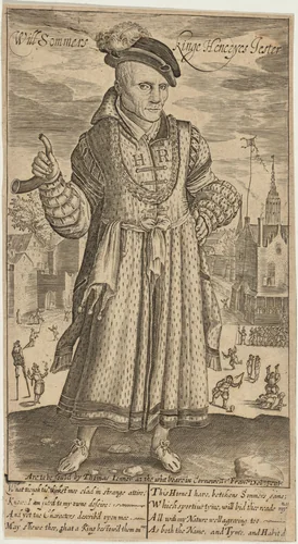Will Sommers, Kinge Henryes Jester by Francis Delaram, print, 1590-1627