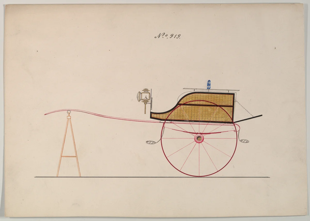 Dog Cart # 919 by Brewster & Co., drawing, 1870-1874