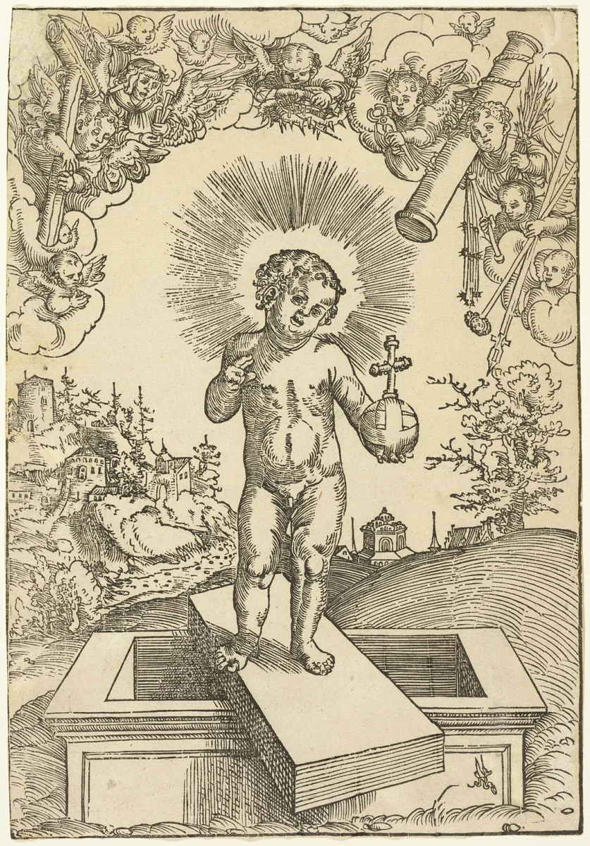 The Infant Christ as Redeemer by Lucas Cranach the Elder, print, 1510-1520