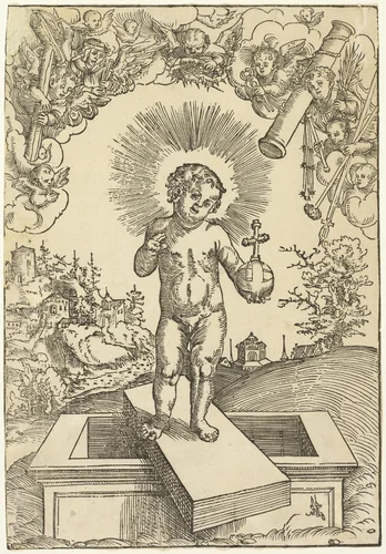 The Infant Christ as Redeemer by Lucas Cranach the Elder, print, 1510-1520