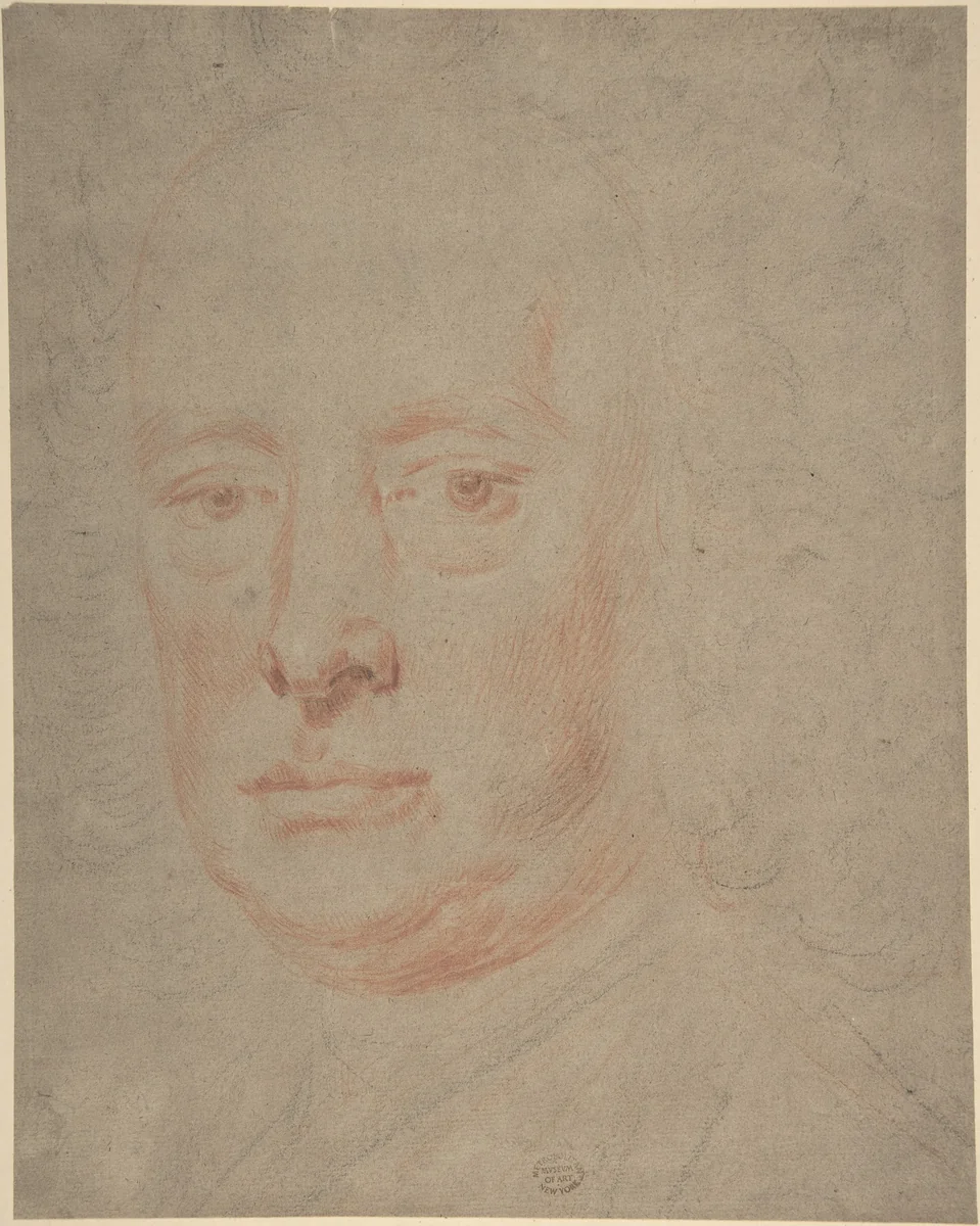 Man's Head by Jonathan Richardson, drawing, 1728-1740