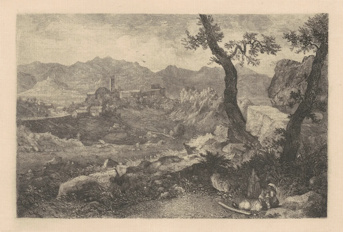 View Near Rome by George Loring Brown, print, 1854