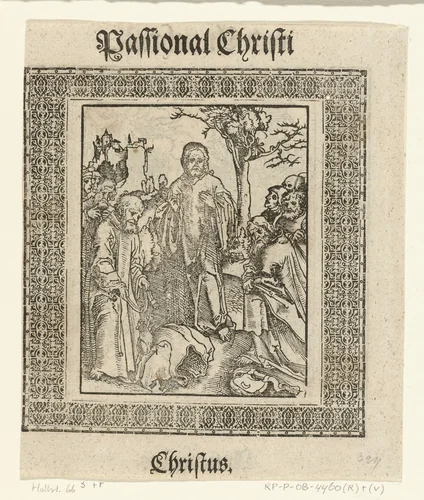 Christus onderwijst de apostelen om afstand te doen van hun rijkdom by Lucas Cranach, print, 1521-1522