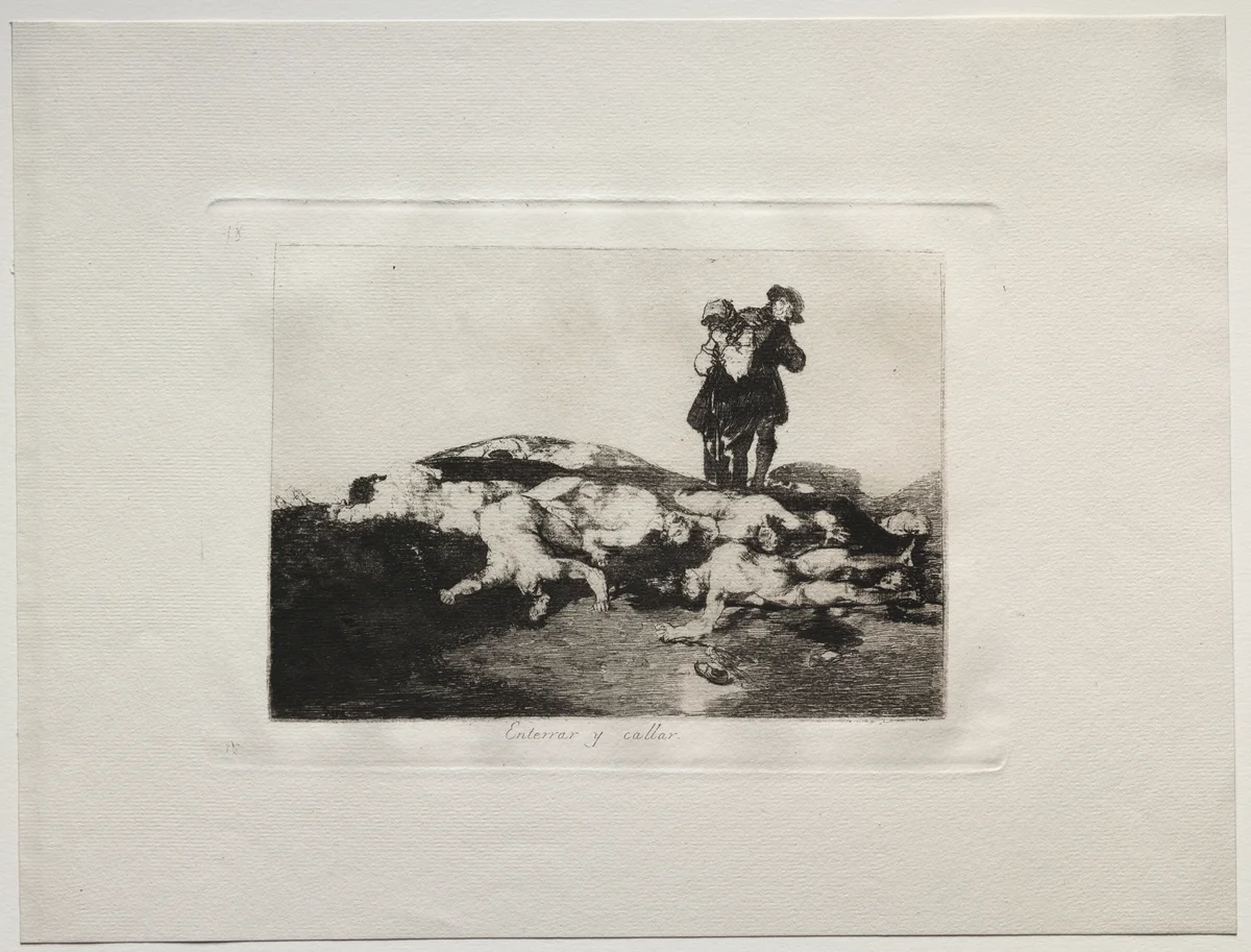 The Horrors of War: Bury Them and Keep Quiet by Francisco de Goya, print, 1810-1820