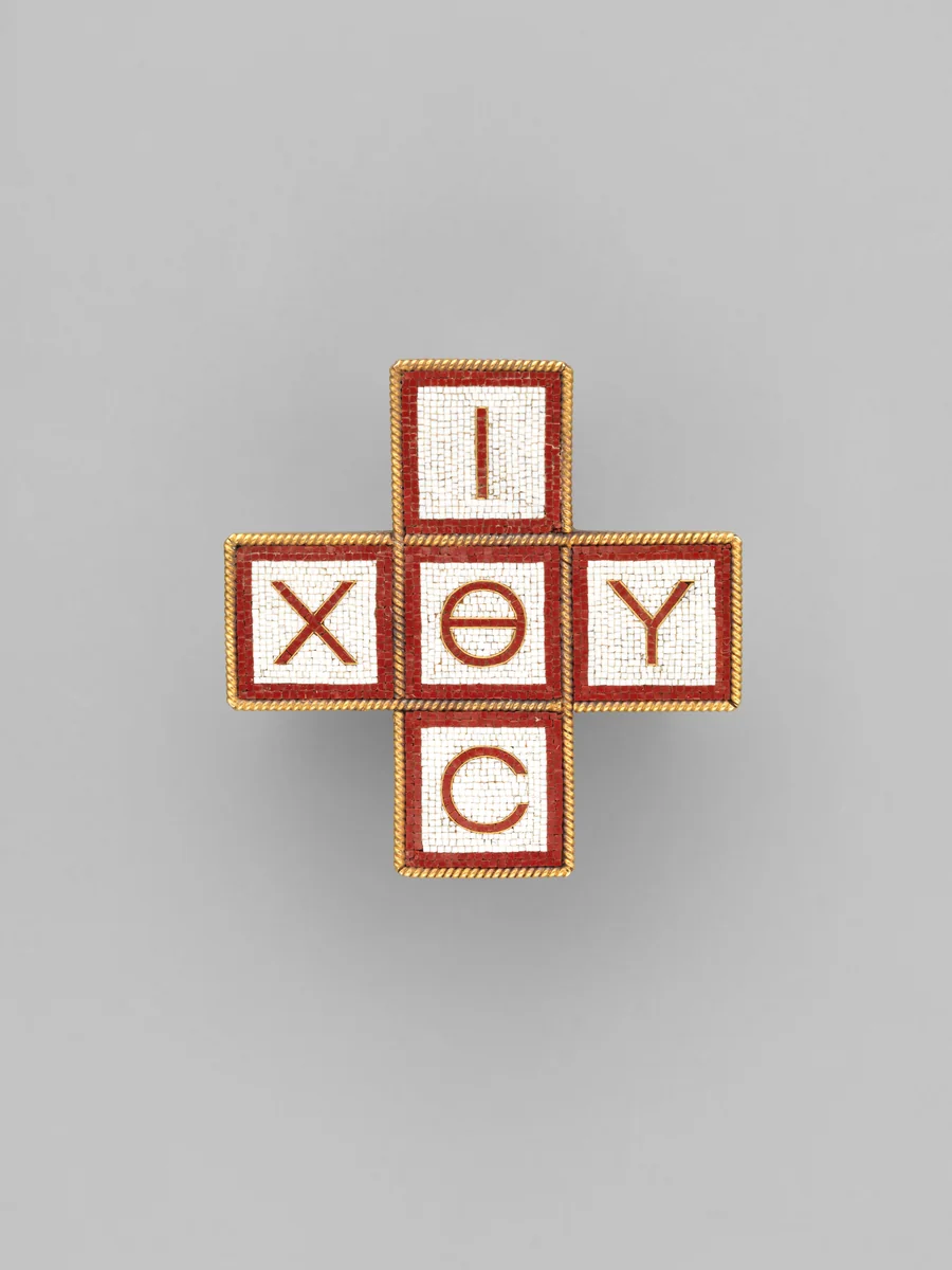 Brooch with Greek letters by Castellani, metalwork, 1855-1865
