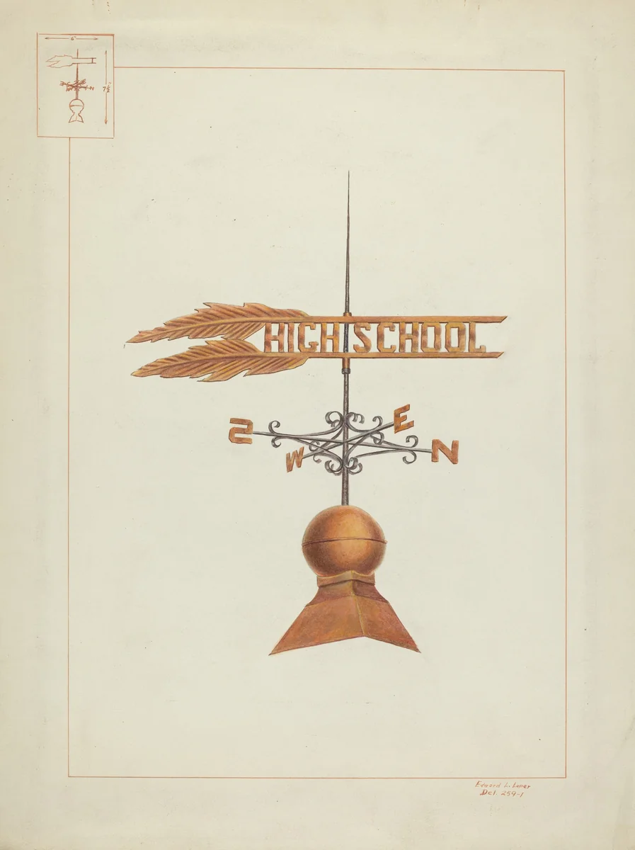 Weather Vane by Edward L. Loper, index of american design, 1937