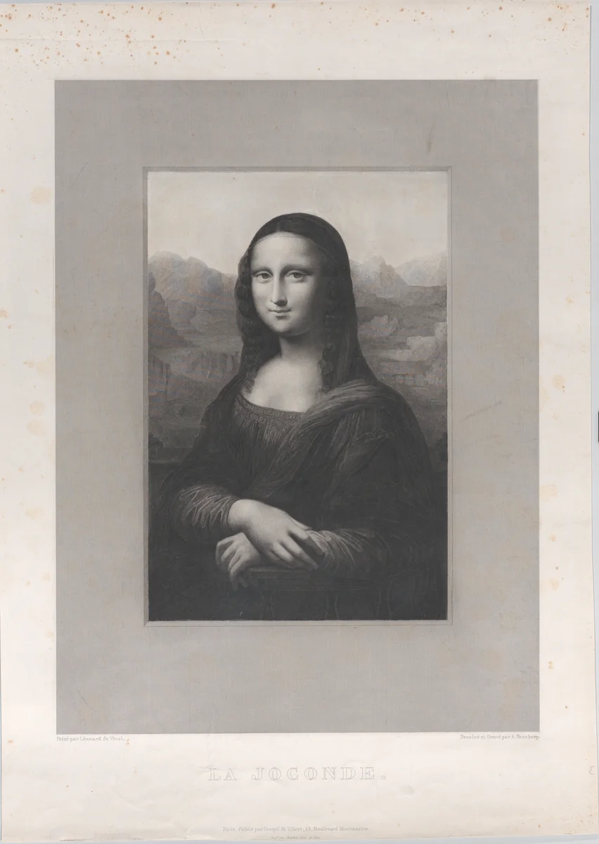 Mona Lisa (La Joconde) by Augustine Fauchery, print, 1820-1860