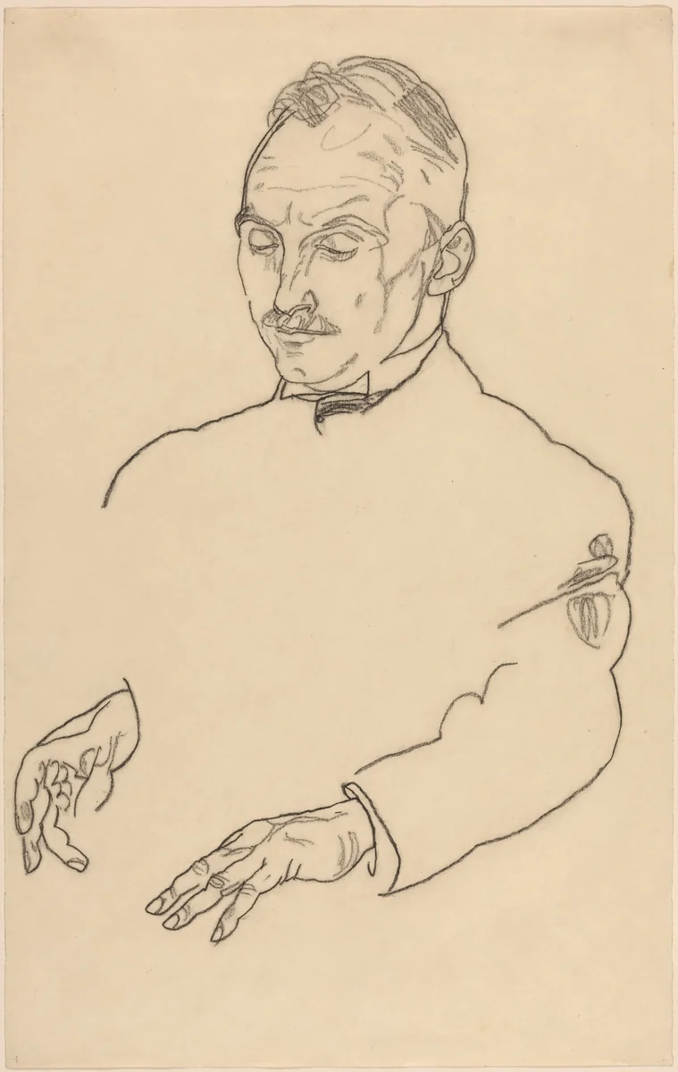 Dr. Koller by Egon Schiele, drawing, 1918