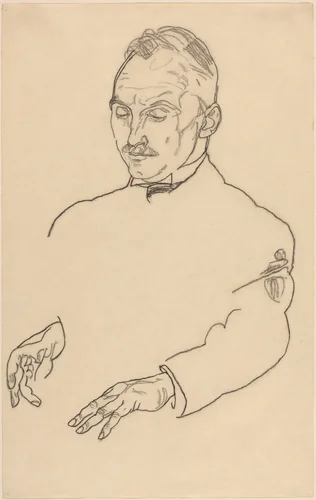 Dr. Koller by Egon Schiele, drawing, 1918