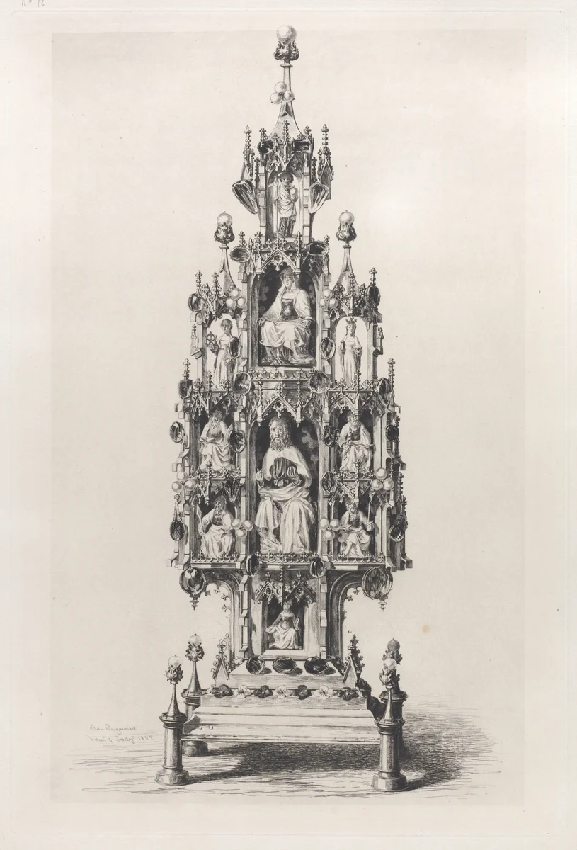 Reliquary by Jules Ferdinand Jacquemart, print, 1865