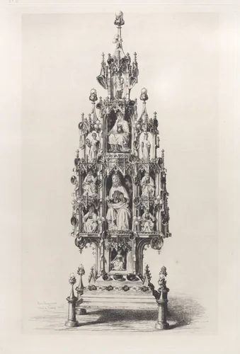 Reliquary by Jules Ferdinand Jacquemart, print, 1865