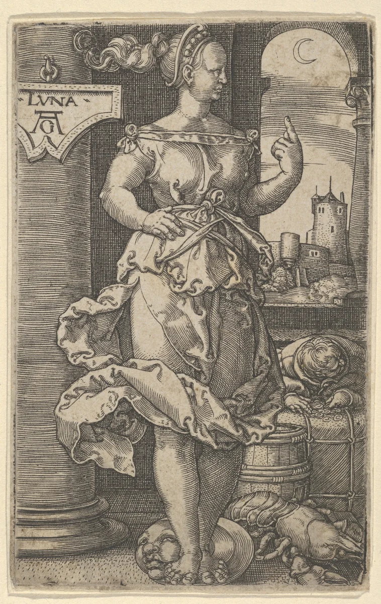 Luna by Heinrich Aldegrever, print, 1533
