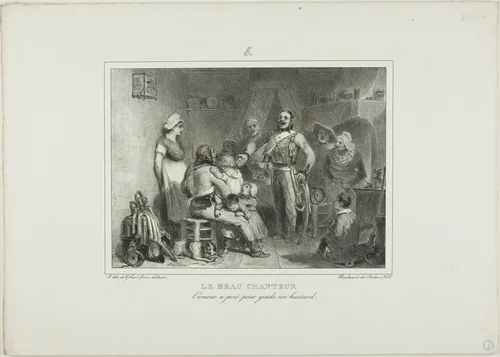 The Best Singer by Denis Auguste Marie Raffet, print, 1831