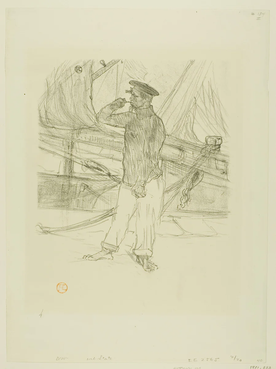 The Smoked Herring, from Mélodies de Désiré Dihau by Henri de Toulouse-Lautrec, print, 1895