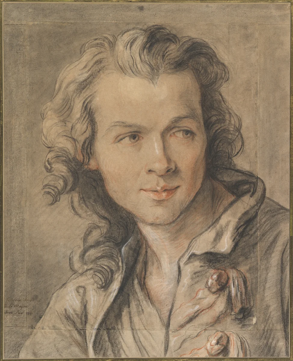 Portrait of Étienne Maurice Falconet (1716–1791) by Jean-Baptiste Lemoyne, drawing, 1741