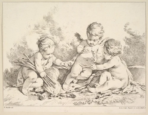 Fire by Louis Félix de La Rue, print, 1731-1765