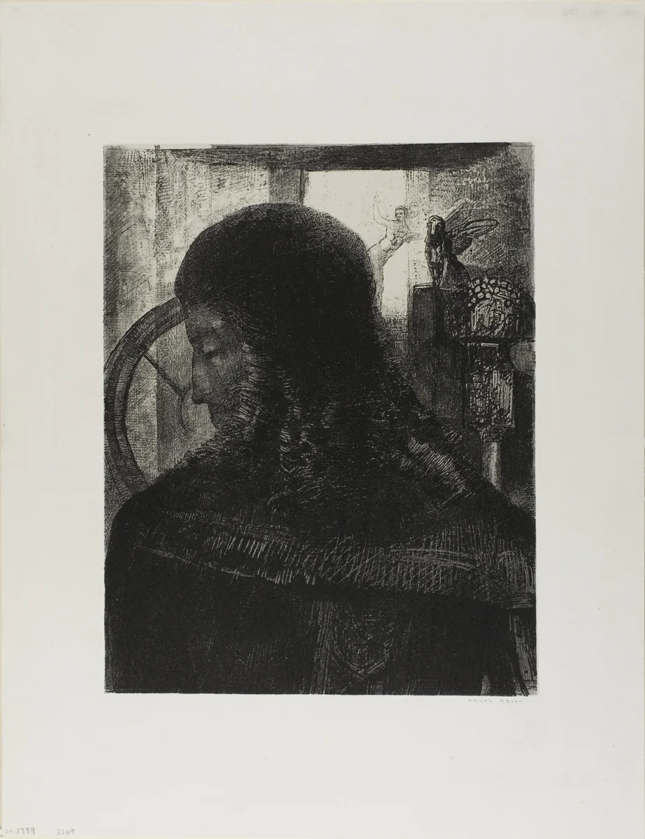 Old Knight by Odilon Redon, print, 1896