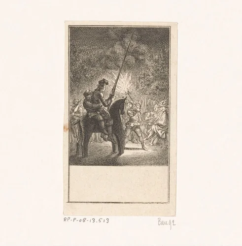 Don Quichot en Sancho Panza op Clavileño by Daniel Nikolaus Chodowiecki, print, 1770