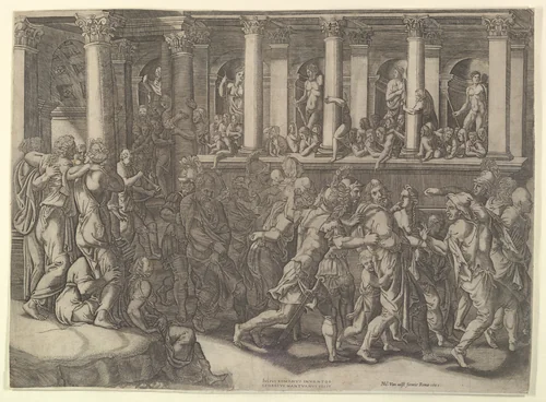 The Mocking of the Prisoners by Giorgio Ghisi, print, 1535-1605