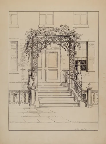 Cast Iron Porch by Gilbert Sackerman, index of american design, 1936