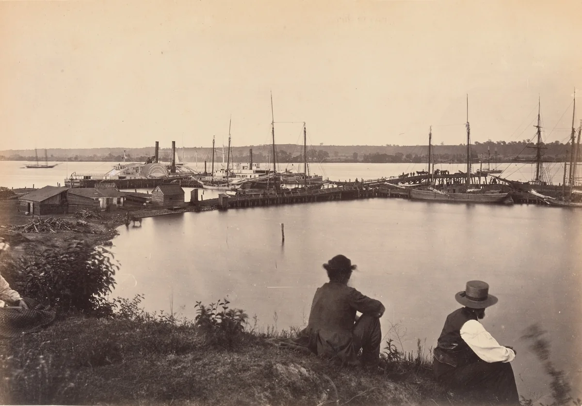 Government Coal Wharf, Alexandria, Virginia by Andrew Joseph Russell, photograph, 1863-1865