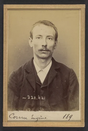 Cornu. Eugène. 25 ans, né à Paris XXe le 27/3/94. Cordonnier. Anarchiste. 2/7/94. by Alphonse Bertillon, photograph, 1894