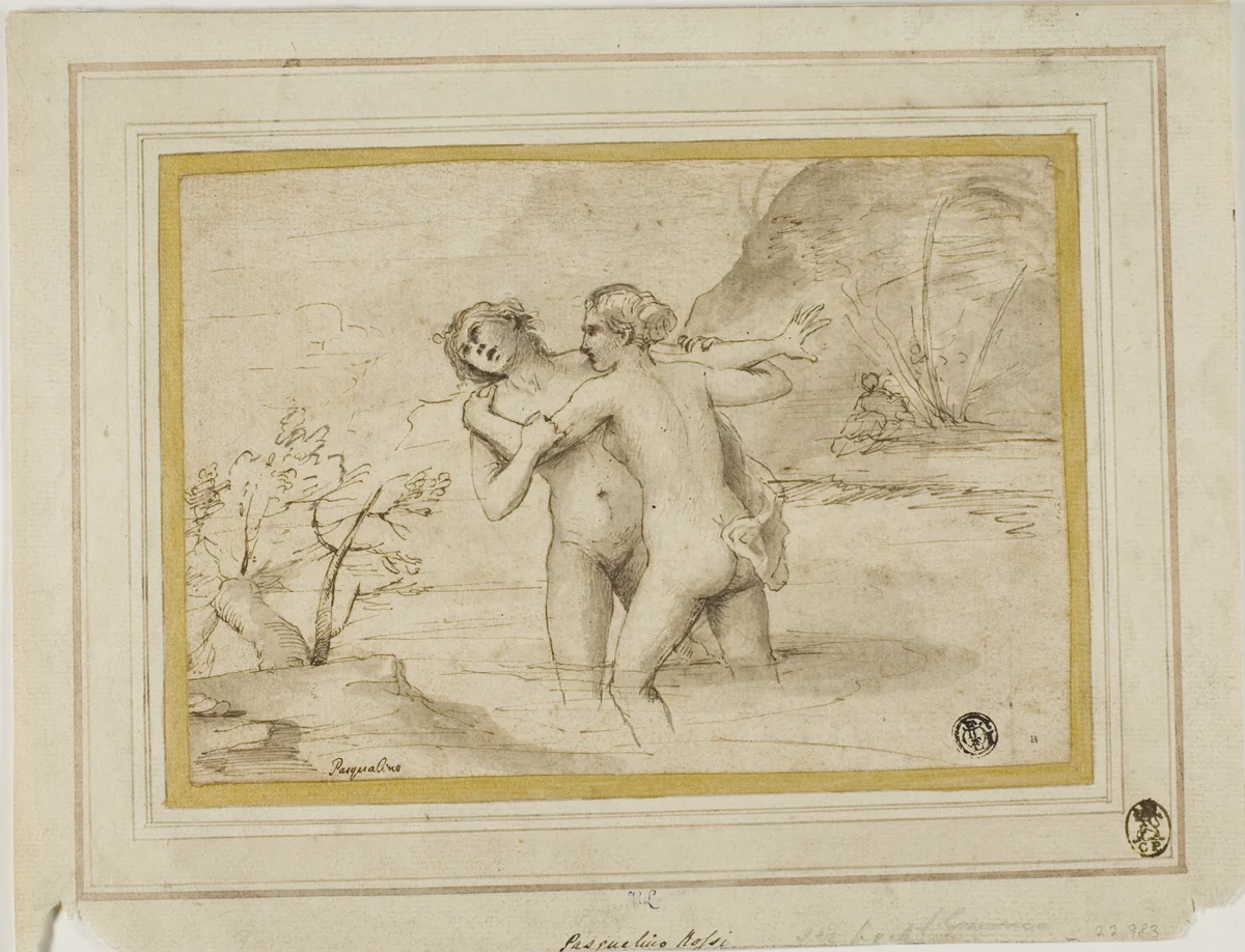 Salmacis and Hermaphroditus by Pasquale de' Rossi
Guercino, drawing, 1661-1725