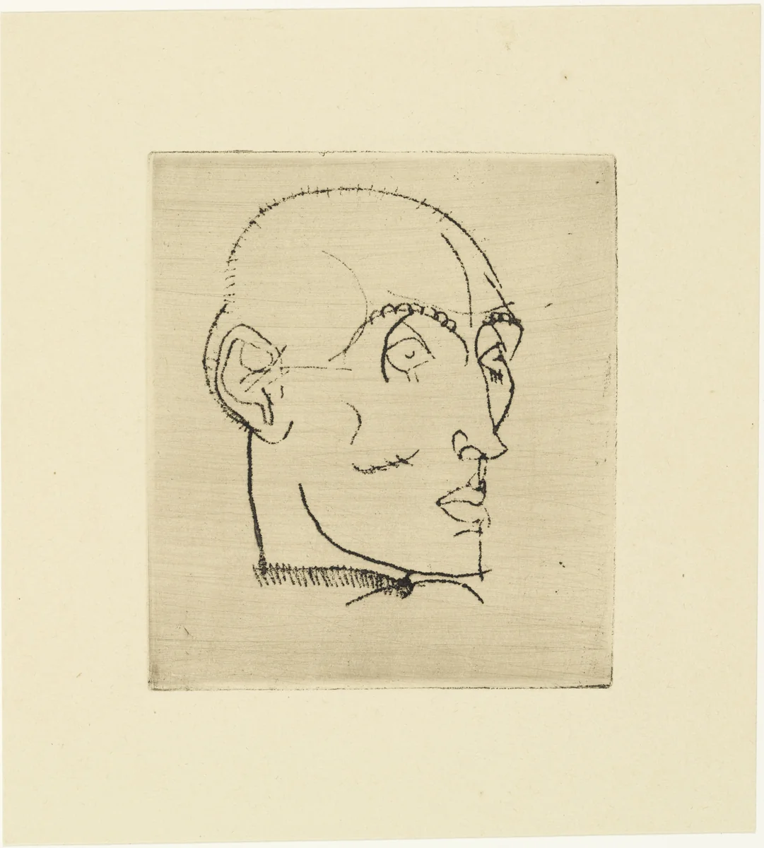 Portrait of a Man (Männliches Bildnis) from The Graphic Work of Egon Schiele (Das Graphische Werk von Egon Schiele) by Egon Schiele, print, 1914