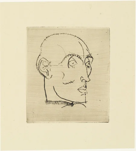 Portrait of a Man (Männliches Bildnis) from The Graphic Work of Egon Schiele (Das Graphische Werk von Egon Schiele) by Egon Schiele, print, 1914