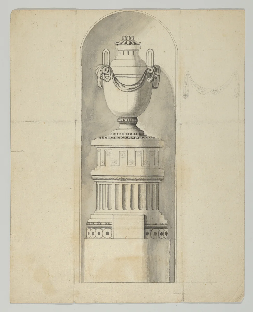 Design for a niche by anonymous, drawing, 1750-1850