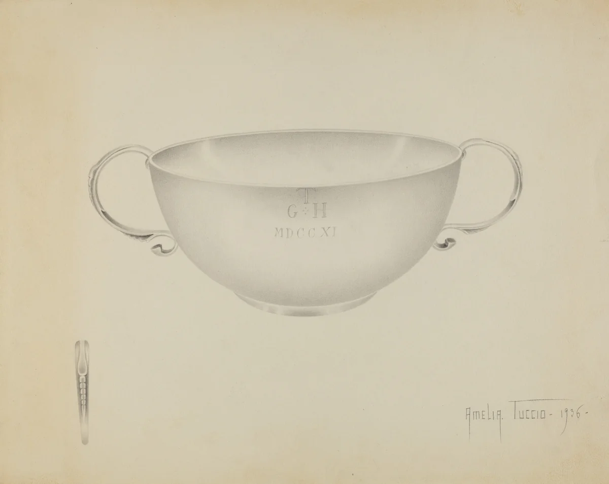 Silver Bowl by Amelia Tuccio, index of american design, 1936