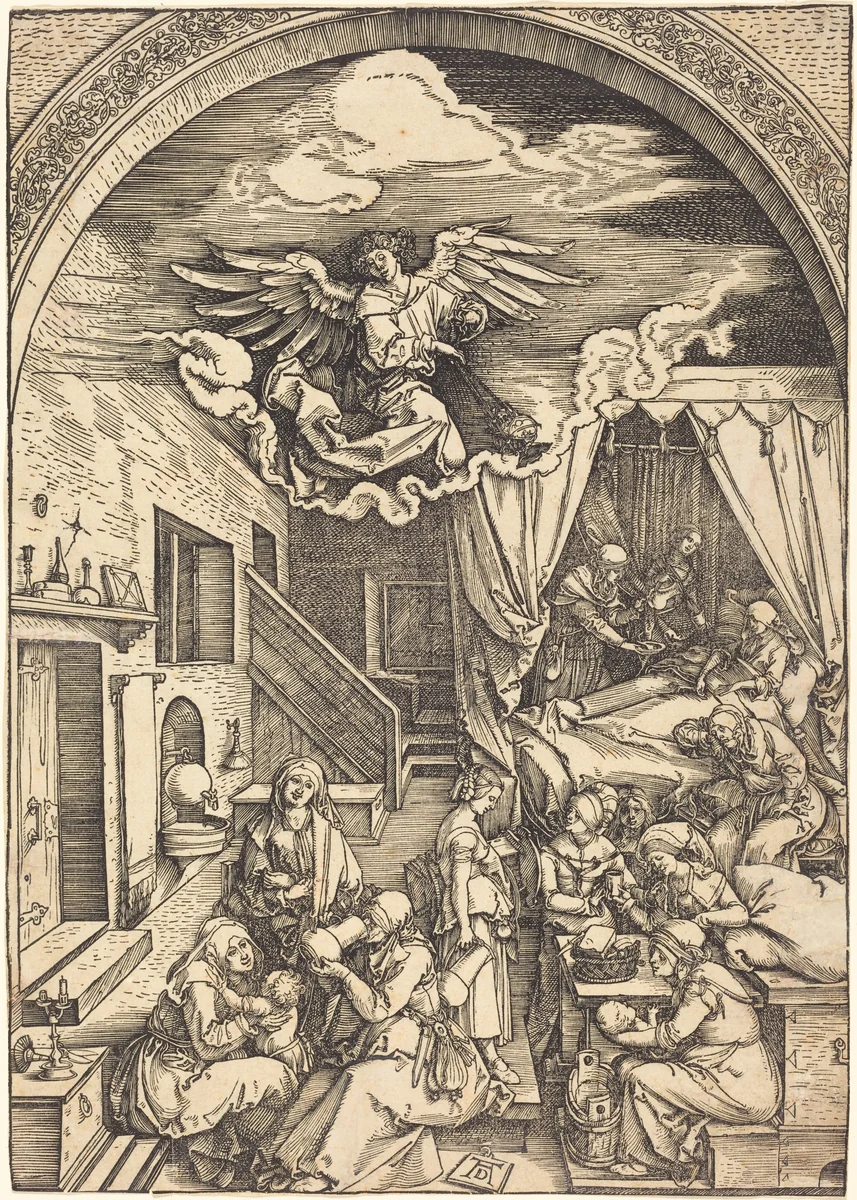 The Birth of the Virgin by Albrecht Dürer, print, 1503-1504