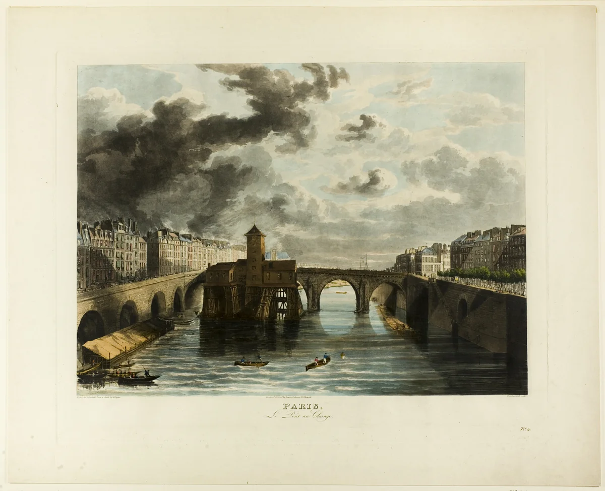 Paris, Le Pont-au-Change by John Gendall, print, 1810-1865