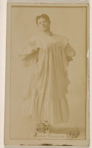 Minnie Thurgate, from the Actresses series (N245) issued by Kinney Brothers to promote Sweet Caporal Cigarettes by Kinney Brothers Tobacco Company, photograph, 1890