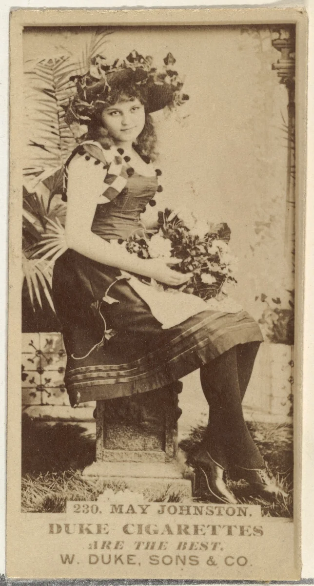 Card Number 230, May Johnston, from the Actors and Actresses series (N145-7) issued by Duke Sons & Co. to promote Duke Cigarettes by W. Duke, Sons & Co., photograph, 1880-1889