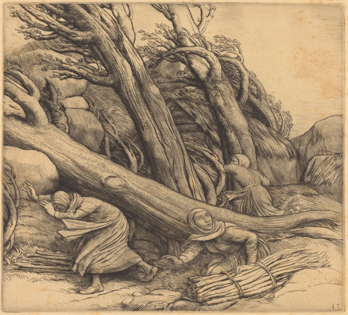 Tornado (Le typhon) by Alphonse Legros, print, 1837-1911