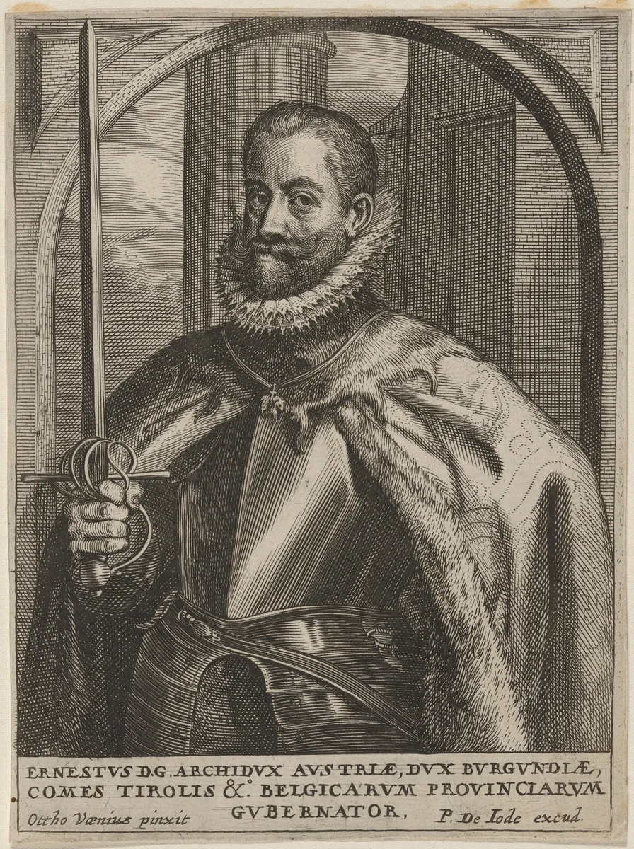 Ernest, Archduke of Austria by Pieter de Jode II; Otto van Veen, print, 1638-1644