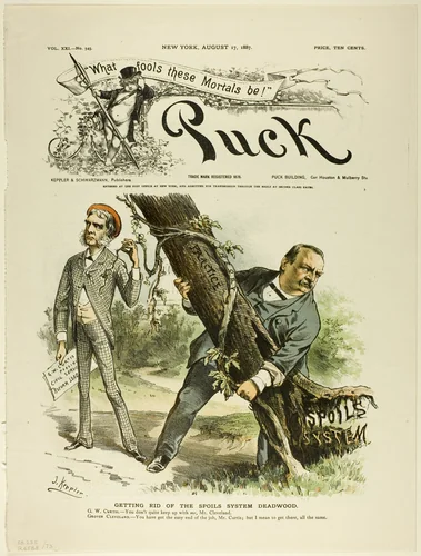 Getting Rid of the Spoils System Deadwood, from Puck by Joseph Keppler, print, 1887
