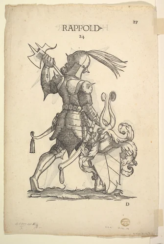 Hurlacher (recto) and Rappold (verso) Families, from "Bericht und anzeigen aller Herren Geschlecht der loblichen Statt Augspurg" by Christoph Weiditz, print, 1538-1550