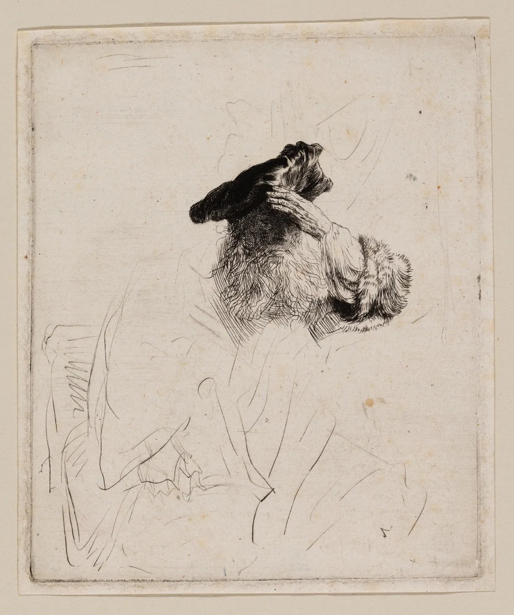 Old Man Shading His Eyes with His Hand by Rembrandt van Rijn, print, 1634-1644