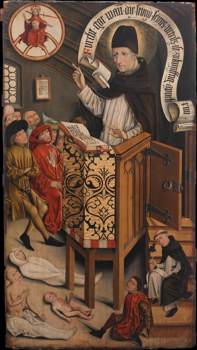 Sermon of Saint Albertus Magnus by Friedrich Walther, painting, 1430-1495