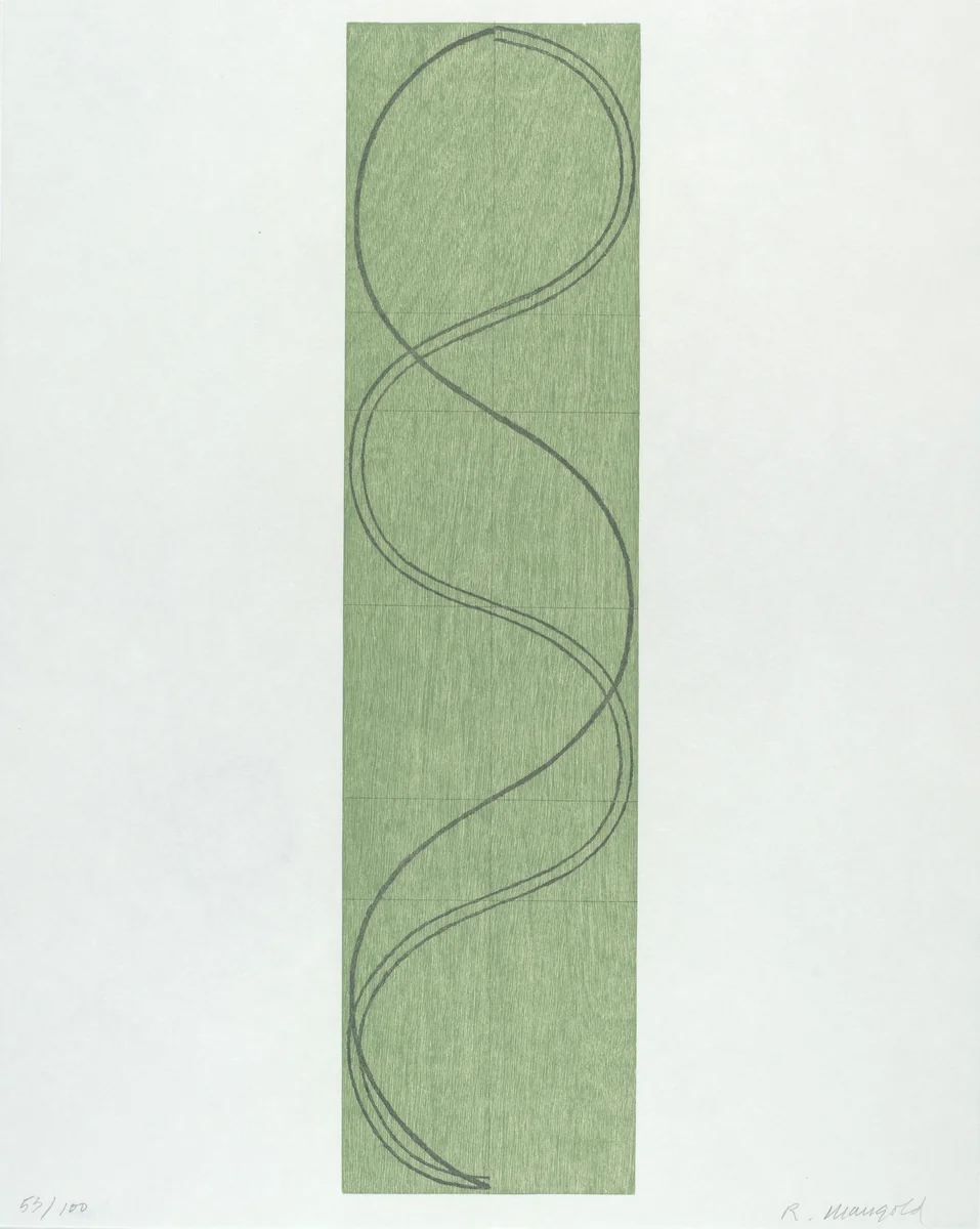 Green Column/Figure by Robert Mangold, print, 2003