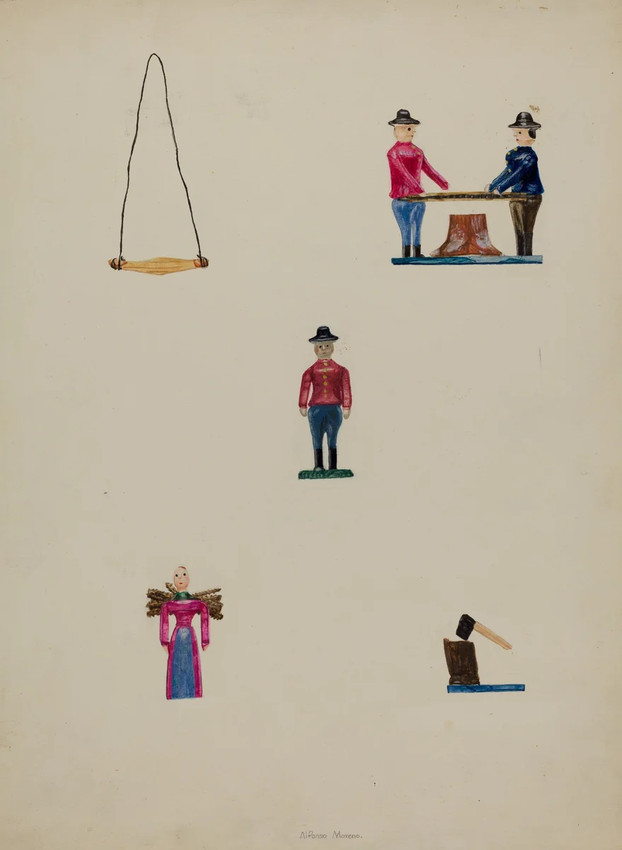 Miniature Lumber Camp by Alfonso Moreno, index of american design, 1937