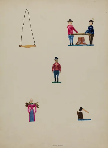 Miniature Lumber Camp by Alfonso Moreno, index of american design, 1937