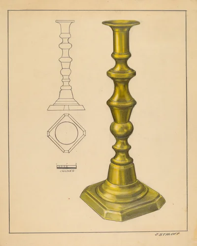 Candlestick by Jack Staloff, index of american design, 1936