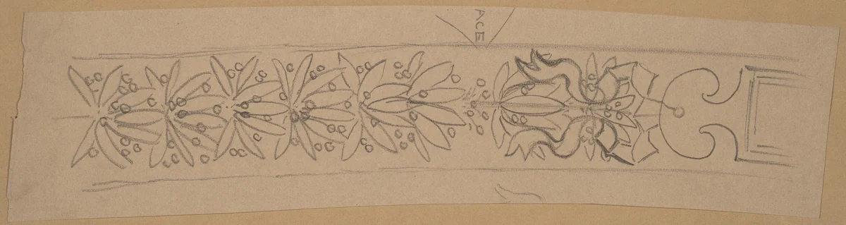 Study for a Border Design by Charles Sprague Pearce, drawing, 1890-1897