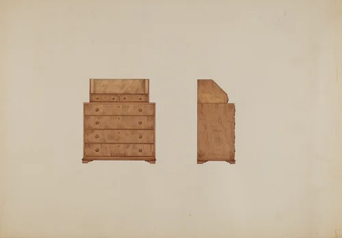 Scrutoir or Butler's Desk by Fred Weiss, index of american design, 1936