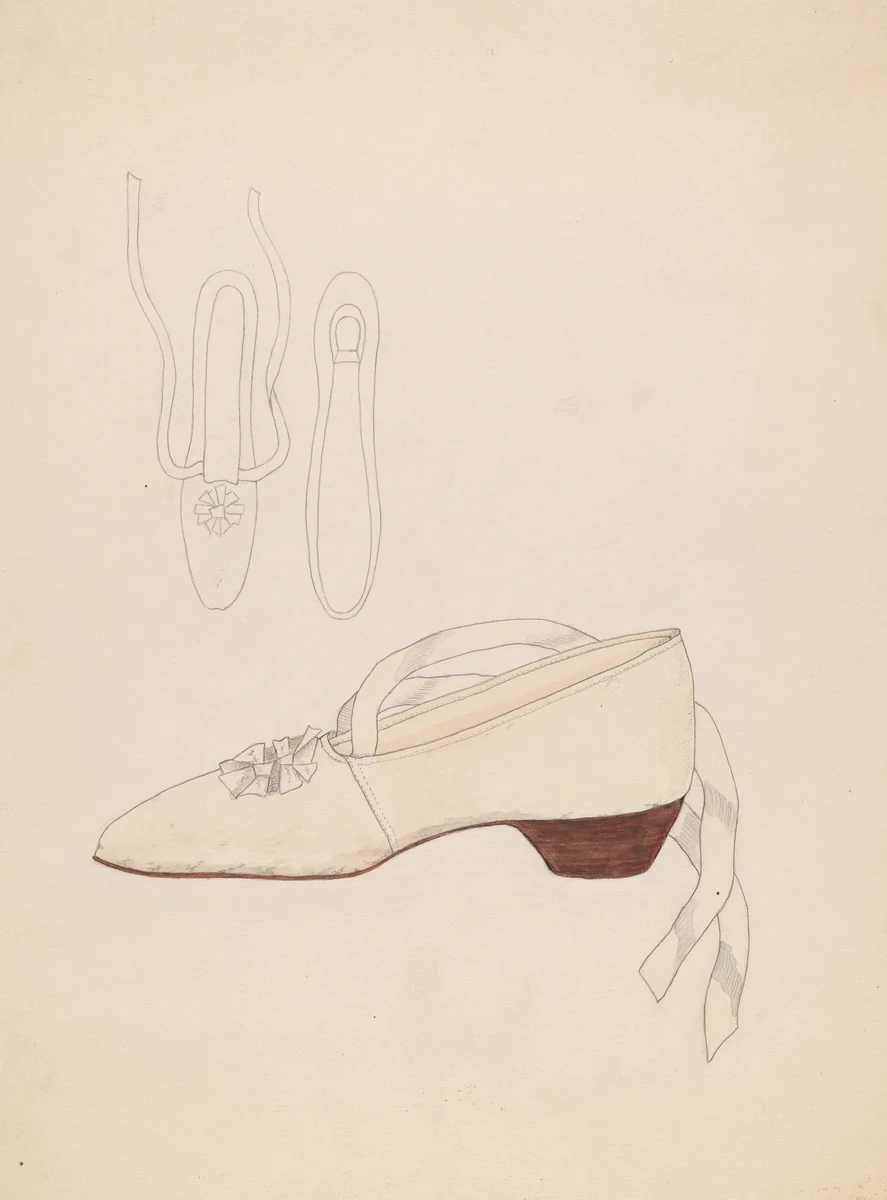 Slipper by Gladys Cook, index of american design, 1936