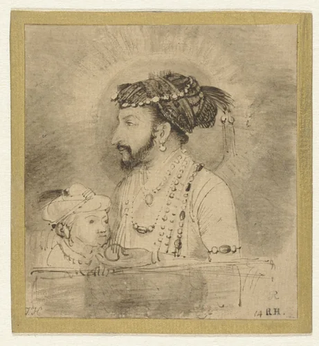 Shah Jahan and his Son by Rembrandt van Rijn, drawing, 1656-1658
